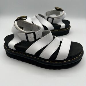 Dr. Martens Blaire Leather Platform Strappy Sandals Women's Sz US 7 EU 38 White